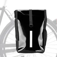 Wiltec Gepäckträgertasche schwarz, Fahrradtasche Gepäckträger 16 l Stauraum, Gepäcktasche mit Tragegurt, wasserresistente Fahrrad Tasche