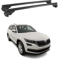 Omac Dachträger Grundtäger für Skoda Kodiaq 2016-2024 75kg Aluminium Schwarz 2tlg