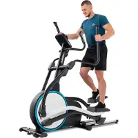 Hop-Sport HS-250CF Jucon Blau Crosstrainer für zuhause bis 150kg – klappbarer Ellipsentrainer mit App Steuerung, 12 Programmen, 24 Schwungmasse