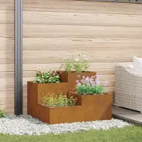 vidaXL "2025 möbel"Gartenblumentopf Rostig 80 x 80 x 60 cm - Neu Design Beete