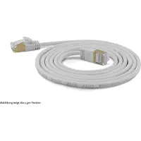 Wantec Extra dünnes CAT7 SSTP Patchkabel, 0,25 m, Cat7, S/FTP (S-STP), RJ-45, RJ-45, Grau