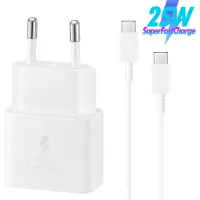 TELEFONMAX 25W USB-C Schnellladeadapter mit 1.5M USB-C Ladekabel Mini Netzteil für Samsung Galaxy S25 S25+ S24 S23 A55 A35
