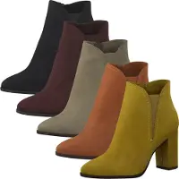 Tamaris Damen Stiefeletten Velouroptik Blockabsatz 1-25387-25, Größe:40 EU, Farbe:Grau