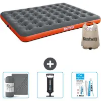 Bestway Luftmatratze – 2 Personen – 152 x 203 x 22 cm – Grau/Orange – im Lieferumfang enthalten Zubehör