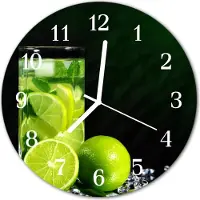 Tulup Glasuhr Wanduhr Küchenuhr Echt-Glas 30fi cm Limette grün