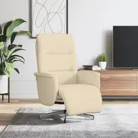 vidaXL Cloris Designermöbel Relaxsessel mit Fußhocker Creme Stoff 2024 Neu