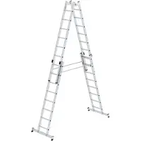 MUNK Günzburger Steigtechnik Sprossen-Stehleiter 4-teilig mit nivello-Traverse 4x8 Sprossen