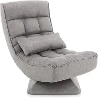 Costway Bodensessel 360° drehbar, Bodenstuhl mit Rückenlehne und Lendenkissen, Bodensofa in 4 Positionen verstellbar, Lazy Sofa Fensterstuhl Meditationsstuhl klappbar (Grau)