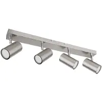 Etc-shop Deckenleuchte, 4-Flammig, nickel, Spots beweglich, L 56 cm