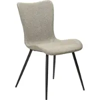 Ebuy24 (2er Set) Medusa Dan-Form Esszimmerstuhl Bouclé hellbraun.