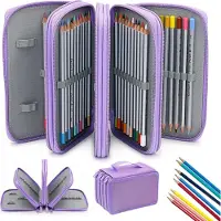 Markenlos Federmäppchen mit 72 Fächern - Lila Etui für Mädchen - Große Kapazität - Geeignet für kleine Gadgets