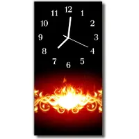 Tulup Glasuhr Wanduhr Küchenuhr Echt-Glas 30x60 Abstrakt Mehrfarbig