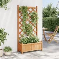 vidaXL "Winterschlussverkauf "Pflanzkübel/Garten-Hochbeet - CLORIS - Pflanzkasten - mit Spalier Braun Massivholz Tanne - NeuMöbel6236170
