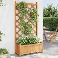 Prolenta Maison Exclusive - Pflanzkübel mit Spalier Braun 75x35x150 cm Massivholz Tanne