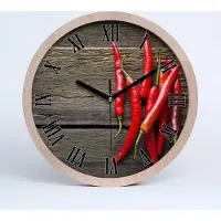 Tulup Holzuhr 20fi cm wanduhr - schwarze Spitzen - Peperoni