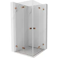 Mexen Lunar-F Duo Duschkabine faltbar 90 x 90 cm, transparent, Roségold - 836-090L-090P-60-00