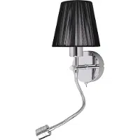 Licht-Erlebnisse Wandlampe mit Schwanenhals Schalter E14 + LED Leselampe Bett Wandleuchte Schlafzimmer