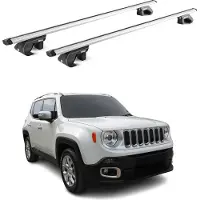 Aurilis Dachträger Grundtäger für Jeep Renegade 2014-2025 90kg Alu Silber 2 tlg ABE