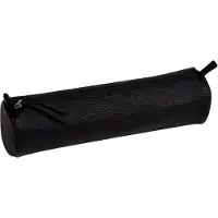 Clairefontaine 6x Rundes Schlampermäppchen aus Leder 5x22cm - Schwarz 8325C