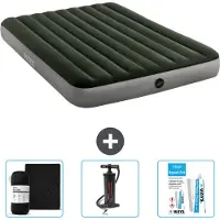 Intex Luftbett – 2 Personen – 152 x 203 x 25 cm – Grün – im Lieferumfang enthalten Spannbettuch - Pumpe en Reperaturset