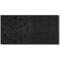 Tulup Wanduhr aus Glas – 60x30 cm - Glasbild - Glasuhr - Gehärtetes Glas - schwarze-zeiger - Linien und Kreise