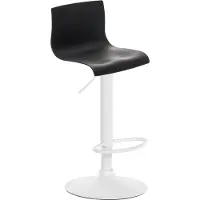 DELUKE Barhocker PESAN - Kunststoff Schwarz 39x36x84 cm Weiß | Barstuhl Höhenverstellbar Mit Lehne Drehbar Tresenhocker Tresenstuhl Kneipenhocker