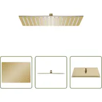 The Living Store Regenbrause Edelstahl 40x30 cm Rechteckig Golden
