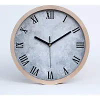 Tulup Holzuhr 25fi cm wanduhr - schwarze Spitzen - Konkreter Hintergrund