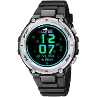 Lotus Smart Watch 50024 2 Herren Schwarz Rot Silikonarmband 50.8 mm Digital Display Fitness Uhr Pulsuhr Schrittzähler Kalender IP67 Wasserdicht