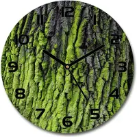 Tulup Wanduhr aus Glas 30fi Glasbild Glasuhr Gehärtetes Glas - schwarze-zeiger - Tree bark