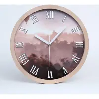 Tulup Holzuhr 25fi cm wanduhr - weiße Spitzen - Ballon einen Wald über
