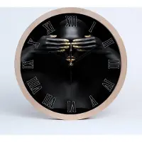 Tulup Holzuhr 25fi cm wanduhr - schwarze Spitzen - Frau in Schwarz