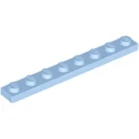 LEGO 1x8 Platte 3460 - 250 Stück Helles Hellblau