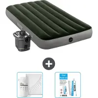 OEM Einzelbetten Luftmatratze - 99 x 191 x 25 cm - Grün - Mit Pumpe - Bettwäsche und Reparaturset