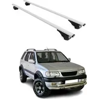 Omtec Dachträger Grundtäger für Opel Frontera 1991-2004 75kg Metall Silber 2 tlg