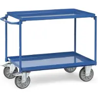 Fetra Tischwagen mit Stahlblechwannen 2 Etagen 850x500mm Ladefläche