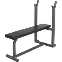Gyronetics Hantelbank mit Ablage - bis 220kg Belastbar, 101 x 50 x 93,5 cm, Schwarz - Trainingsbank, Flachbank, Fitnessbank, Drückerbank, Bankdrücken, Weight Bench, Langhantelablage, Krafttraining