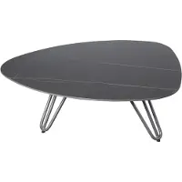 DELUKE Gartentisch JUDIT - Aluminium, gesinterter Stein, Grau, 88x110x31,5cm | Terrassentisch Wetterfest Outdoor Tisch