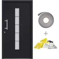 vidaXL Haustür Aluminium und PVC Anthrazit 100x210 cm