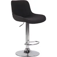 DELUKE Barhocker BEKIM - Stoff Schwarz 50x50x86 cm Silber | Barstuhl Mit Lehne Drehbar Tresenhocker Tresenstuhl Kneipenhocker Kneipenstuhl