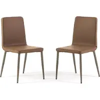 Idea New Garden Srl Set aus 2 gepolsterten Innenstühlen aus Stoff mit Metallbeinen – elegant und bequem, ideal für Esszimmer, Wohnzimmer oder Restaurant - MINA-Cappuccino