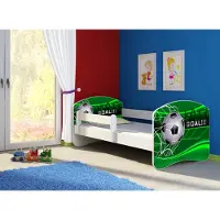 Clamaro Kinderbett, Babybett 70x140, 80x160, 80x180cm Juniorbett, Kind, Motiv, Schublade , Bett Farbe:14 Goal, Ausführung:Mit Bettkasten, Bett Größe:160 x 80 cm