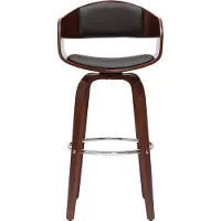 Miliboo - Design-Barhocker drehbar schwarz und dunkles Holz H67.5 cm GAO