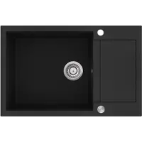 Gurari SQT 105 -601 AWP, Einbau Granitspüle Schwarz, inkl. Siphon, 780x500 mm