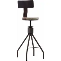 CLP Barhocker Elko, höhenverstellbar, Sitzhöhe 62-77 cm, Bronze, Kiefernholz Metall, Industrial