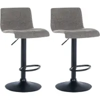 CLP 2er Set Barhocker Branford höhenverstellbar und 360 drehbar hellgrau Material Stoff