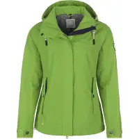 Dry Fashion Damen Funktionsjacke Norderney - Wasserdichte Outdoor-Jacke mit gestreiftem Innenfutter in Grün Größe 44