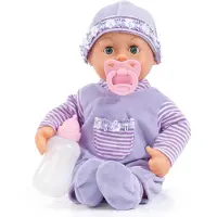Bayer Design 93826AF Babypuppe interaktiv, sprechend, Schlafaugen, weicher Körper, 24 Babylaute, 38 cm, Lila