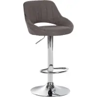 DELUKE Barhocker SEGAD - Stoff Dunkelgrau 46.5x48x85 cm Silber | Barstuhl Mit Lehne Tresenhocker Tresenstuhl Kneipenhocker Kneipenstuhl