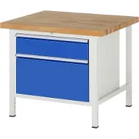 RAU Werkbank mit 2 XL Schubladen - Vollauszug - 180:1 / 360:1 - höhenverstellbar 840-1.040 mm - 1.000 x 900 mm (BxT) - Traglast 1.250 kg - Buche